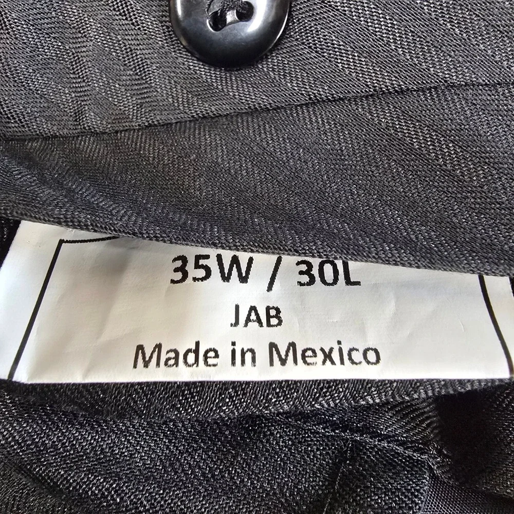 Jos A Bank Mens Tailored Fit Tuxedo Pants Black Wool Blend Satin Stripe 35x30‎